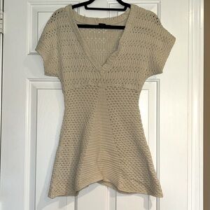 Tan Calvin Klein Jeans Short Sleeve Sweater Blouse